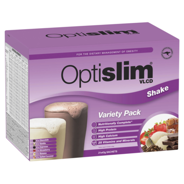 Optislim VCLD Shake Variety Pack 43g Sachet 21 Pack
