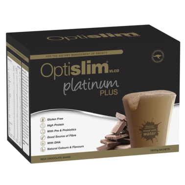 OptislimVCLD Platinum Plus Shake Chocolate 53g sachet 18 Pack