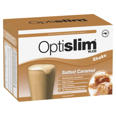 Optislim VCLD Shake Salted Caramel 43g Sachet 21 Pack