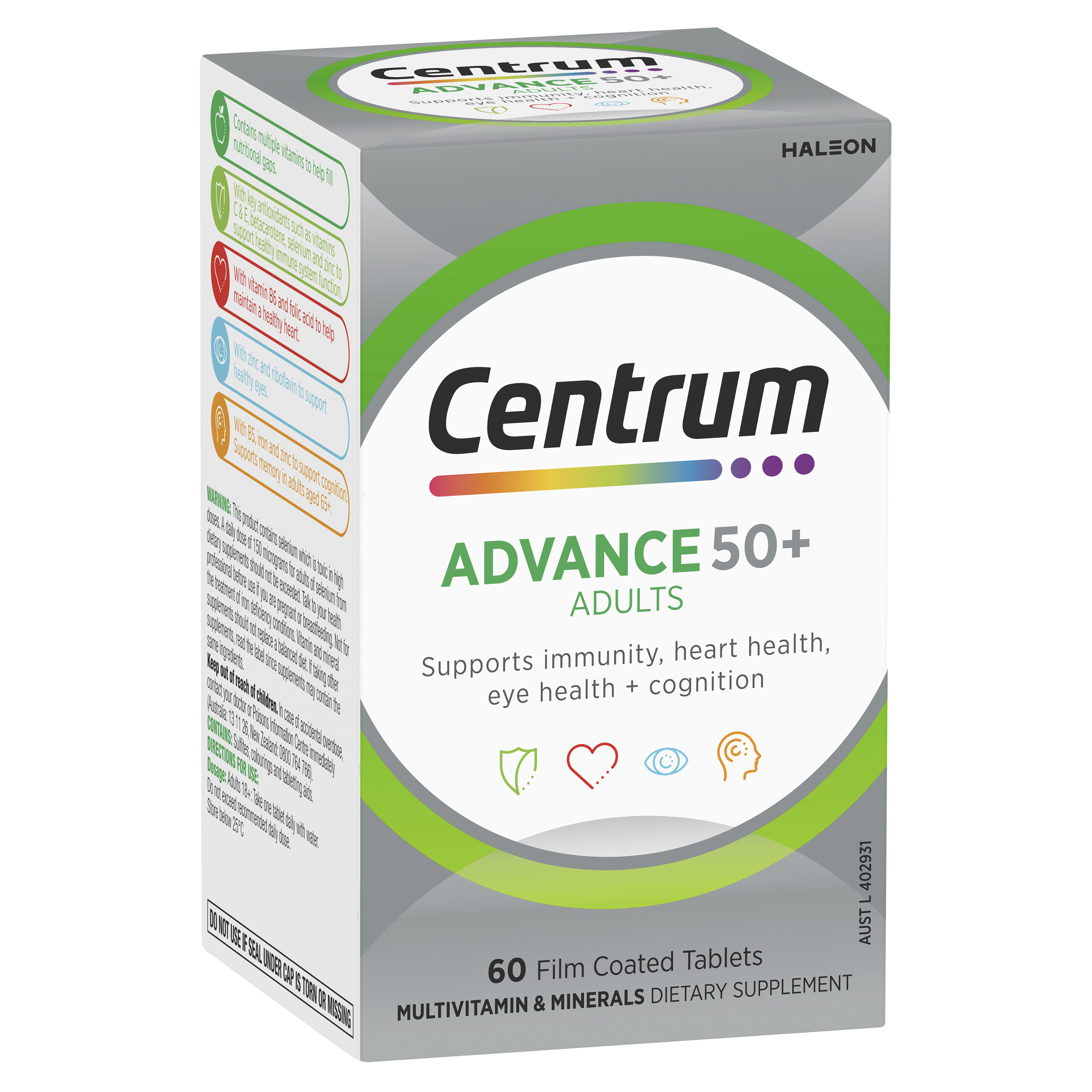 Centrum Advance 50+ Adults 60 Capsules