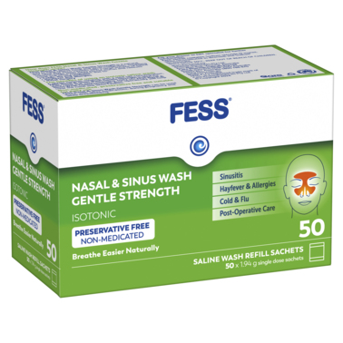 Fess Sinu Cleanse Wash Refill Gentle Strength 50 Sachets