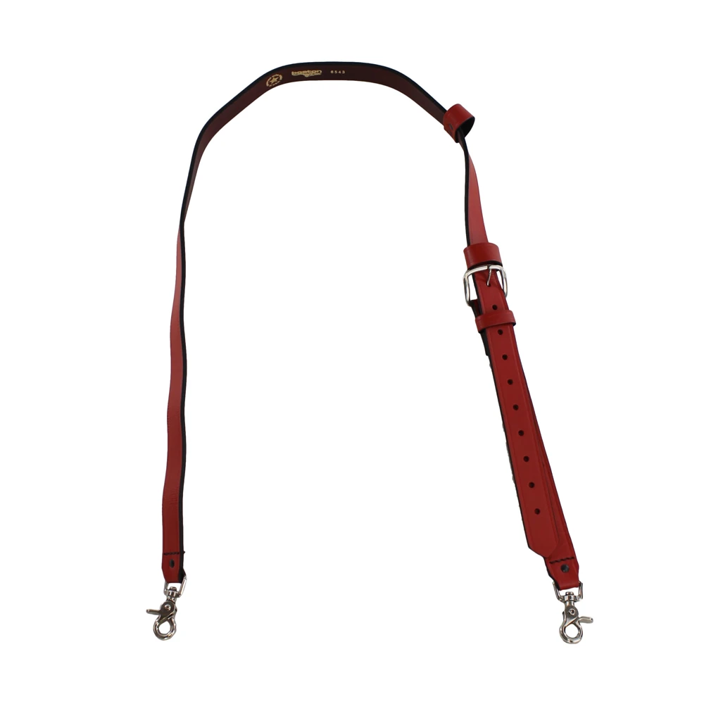 Boston Leather Firefighter Radio Strap XL Red with Stabilizer Mic