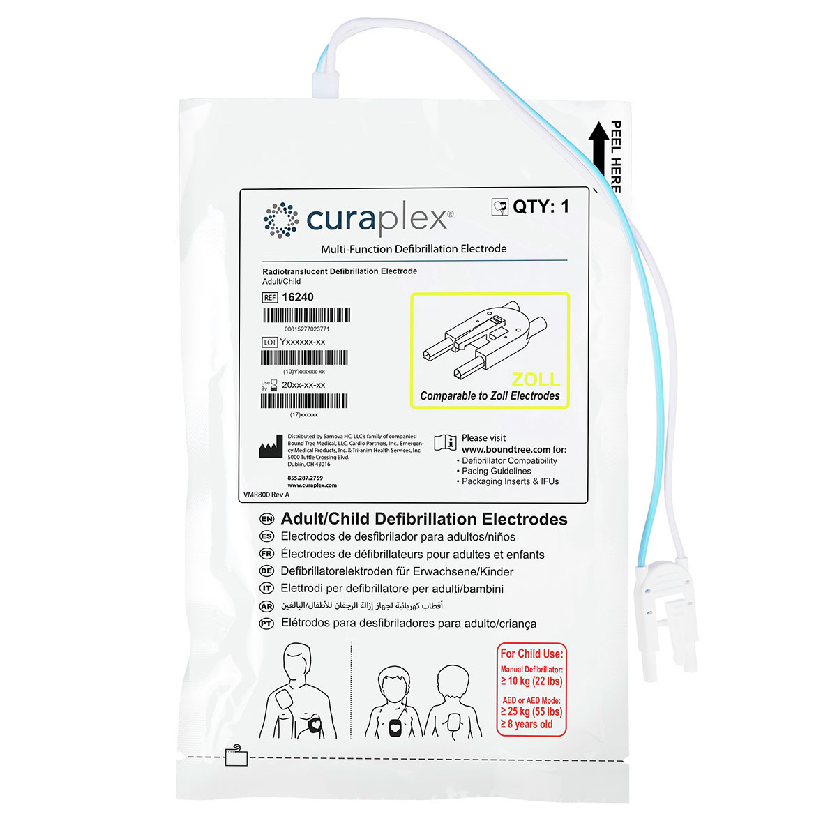 Curaplex Multifunction Defibrillator Pads with Zoll Connector