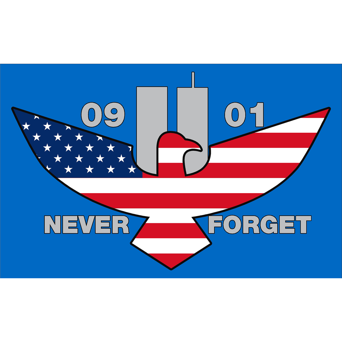 Exclusive 9-11 Memorial Eagle US Flag Banner