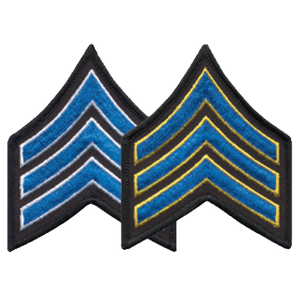 Sergeant Border Sergeant Chevron, 1 pair with Merrowed Edges on Black Border