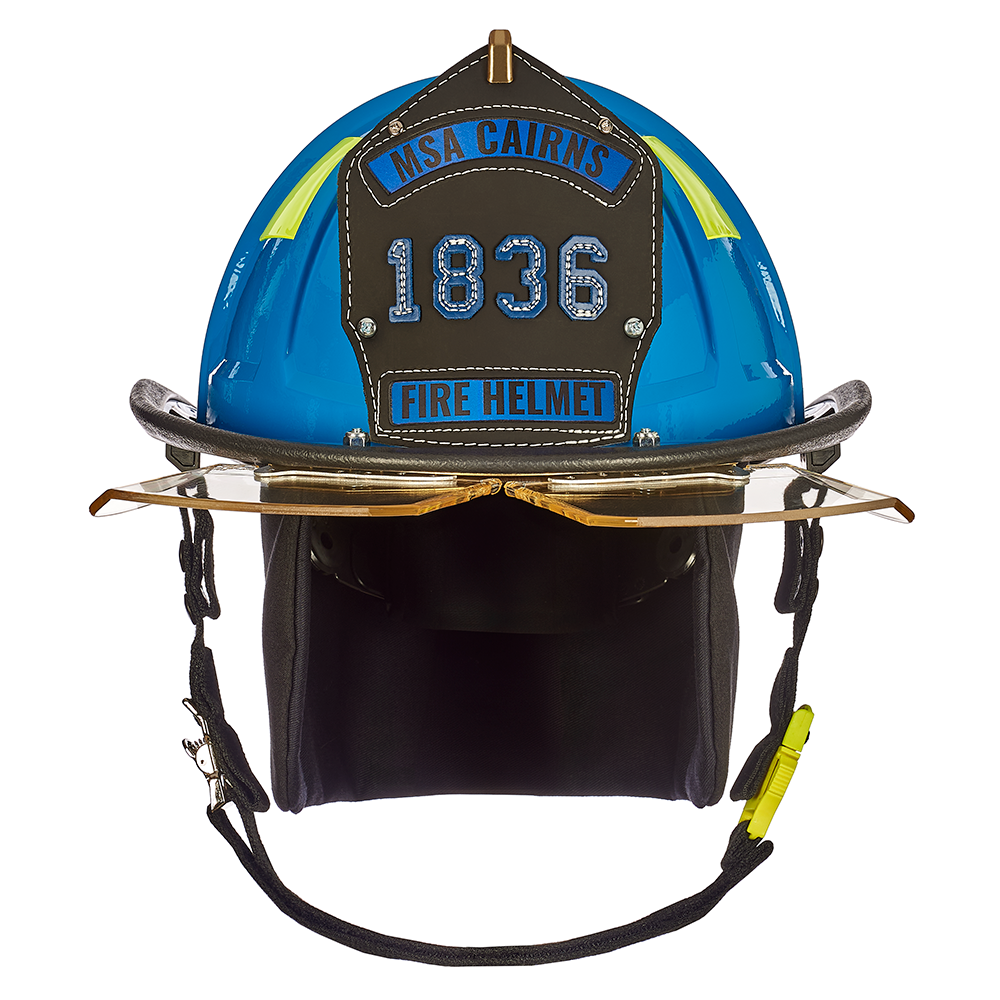 Cairns 1836 Gloss Traditional Fire Helmet, Blue, NFPA