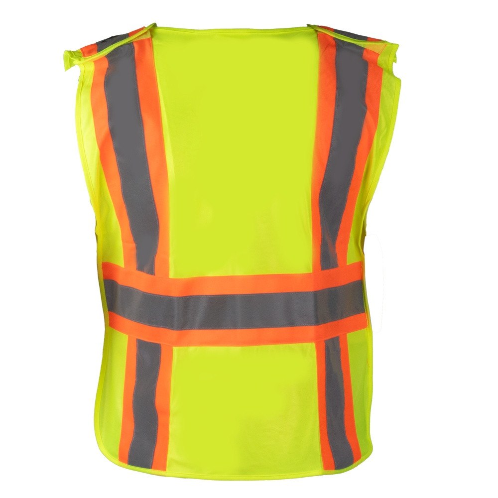 Lakeland Solid Poly ANSI Class 2 Open Sided Vest Hi-Viz Lime