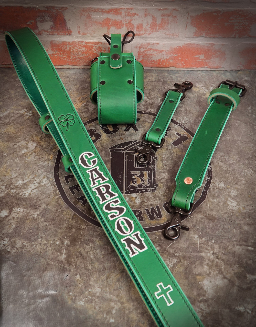 Box 31 Leatherworks Hand Painted Customizable Radio Strap Combo