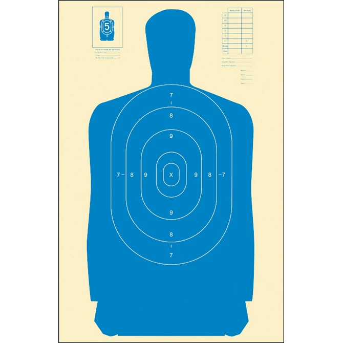 Law Enforcement Targets Standard B-27 Blue Paper Target