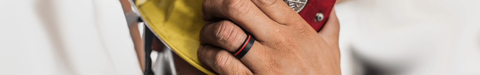 WEAR YOUR COMMITMENT WITH PRIDE WITH QALO THIN RED LINE RINGS