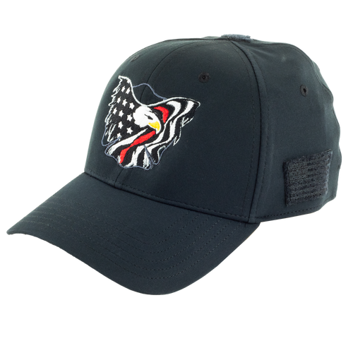 TheFireStore Maltese Glory Firefighter Hat, Black w/ Velcro Closure