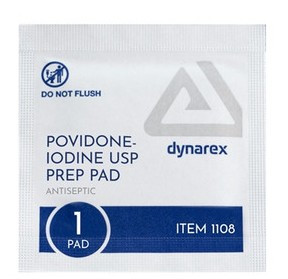 Dynarex Povidone Prep Pad, Medium
