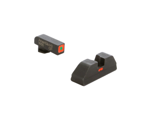 AmeriGlo Combative Application Pistols Night Sights, Orng/Orng ProGlo Square Front