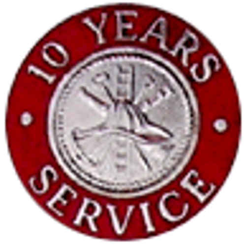 Hook-Fast 10 Years of Service Pin