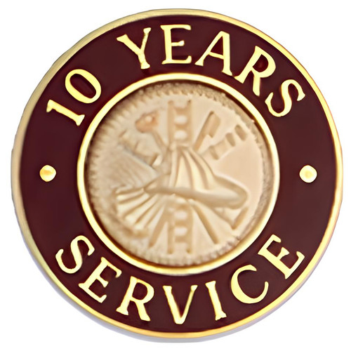 Hook-Fast 10 Years of Service Pin