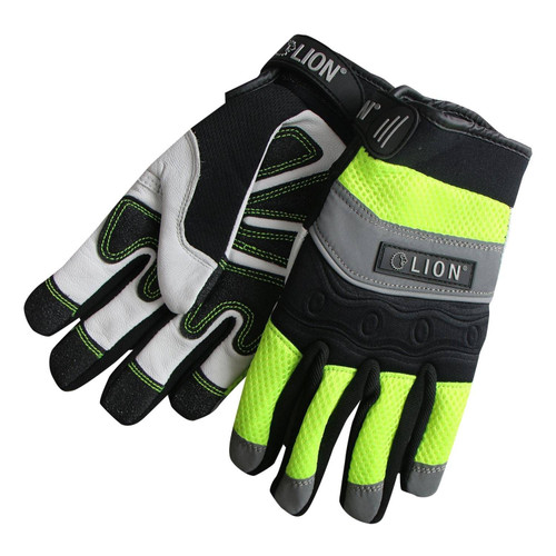 Lion Mechflex Mechanics Hi-Viz Green Gloves