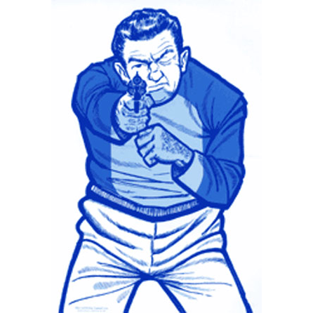 National Target Law Enforcement Silhouette, Drawn Man, Blue 24" x 42"