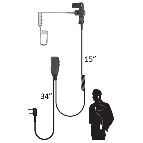 Code Red Sherlock Low-Profile Lapel Mic with Acoustic Earpiece