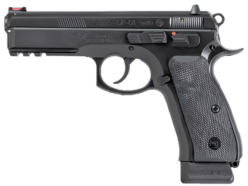 CZ 75 SP-01, 9mm, 10rd, Fiber Optic Front/Fixed Rear, Cali, LE Only