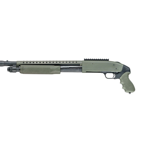Hogue Mossberg 500 12 Gauge OverMolded Tamer Shotgun Pistol Grip and Forend, OD Green