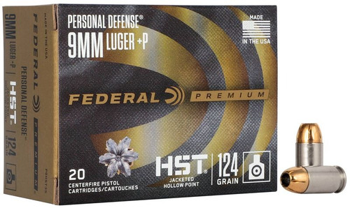 Federal Cartridge - HST 9mm Luger +P 124 Grain HST HP 50 rounds per box