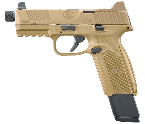 FNH 509 TAC 9mm FDE 2-10rd OPTIC PLT FNH, 509, Semi-Auto, 9mm Threaded Bbl