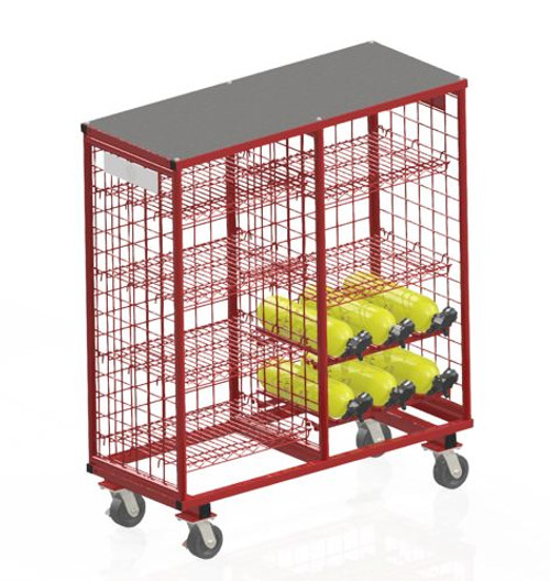 Circul-Air Mobile Cylinder Storage Rack, Holds 24 Cylinders. Dimension: 50" W x 20" D x 59" H