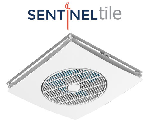 Toxic Suppression Sentinel Tile Ceiling Mounted Ion Distribution Fan with NPBI For Stations and Offices
