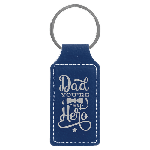 JDS Laserable Leatherette Rectangle Keychain