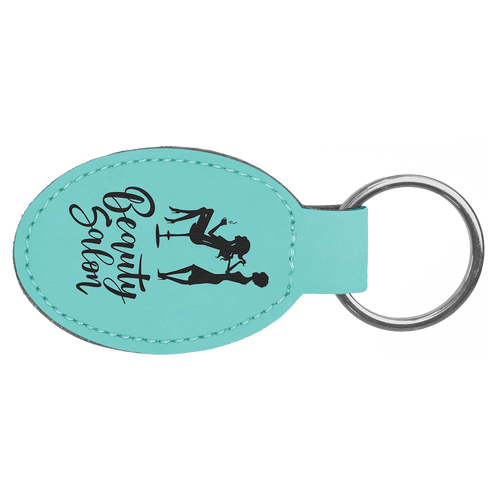 JDS Laserable Leatherette Oval Keychain