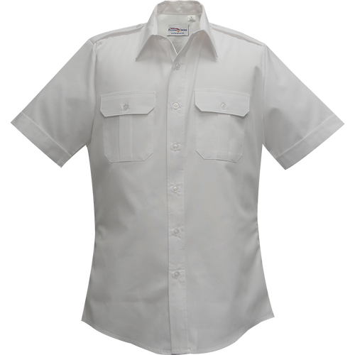 Flying Cross Men's Duro Poplin Short Sleeve Shirt, 65/35 Poly/Cotton