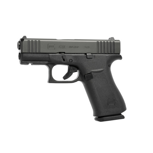 GLOCK 43X, GEN5, GNS, 2-10Rd Mags, BL GLOCK, Model 43X, Semi-Auto, 9mm Black slide, Front Rail