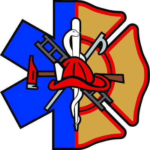EEG Maltese Cross Star of Life Half 50/50 Split Reflective Decal
