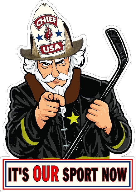 EEG Hockey Chief Sam Flame "It's Our Sport Now," Reflective Decal