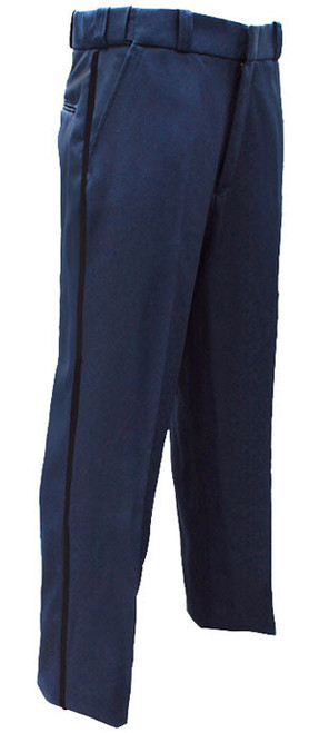Tact Squad Men's New York Style Trousers Dark Navy w/ Black Stripe, 100% Polyester Size 40 Unhemmed