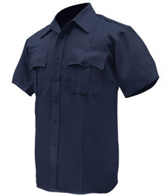 Tac Squad Short Sleeve Tropical Weave Uniform Polyester, Navy, Neck 17-17.5