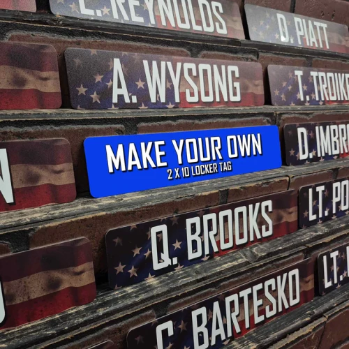 Taylor's Tins Firefighter Custom Metal Name Tag, 2" x 10"