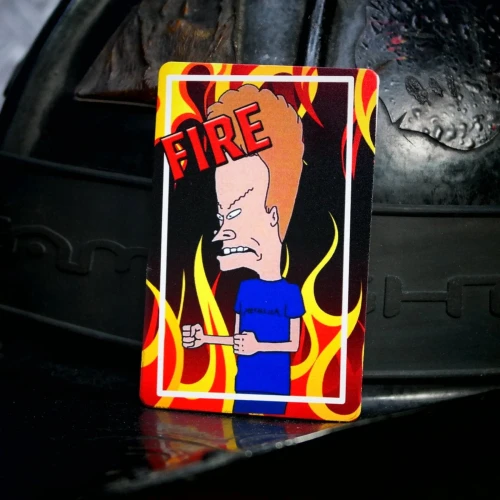 Taylor's Tins™ Beavis Fire Metal Playing Card
