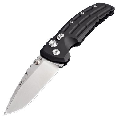 Hogue EX-01 3.5" Folder Drop Point Blade with Tumble Finish, Aluminum Frame