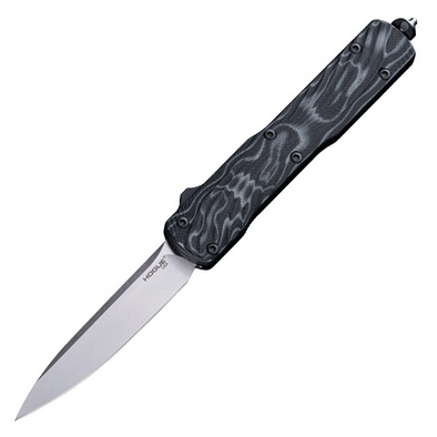 Hogue Counterstrike Out-the-Front Automatic 3.35" Drop Point Blade with G-Mascus Black G10 Cover