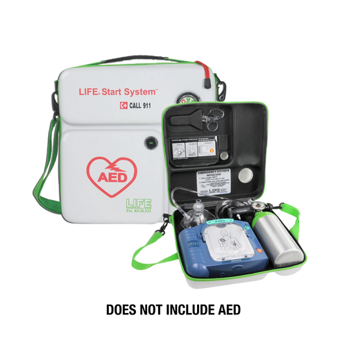 LIFE Corp StartSystem, 113 Liter Emergency Oxygen with Portable Wall Case, AED NOT INCLUDED