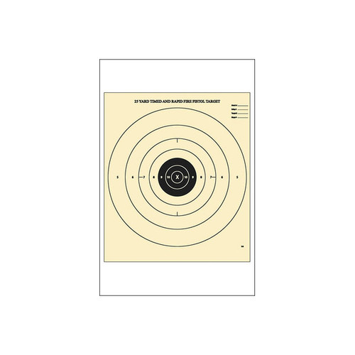 Law Enforcement Targets 25-Yard Timed and Rapid Fire Bull’s Eye Target on Tag Paper, Pack of 50