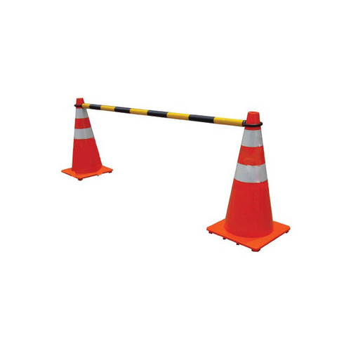 JBC Safety Plastics Retractable Cone Bar, 6 to 10 ft Yellow on Black