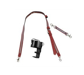 Boston Leather Red X-Long Leather Radio Strap, Radio Holder, and Red Anti-Sway Strap