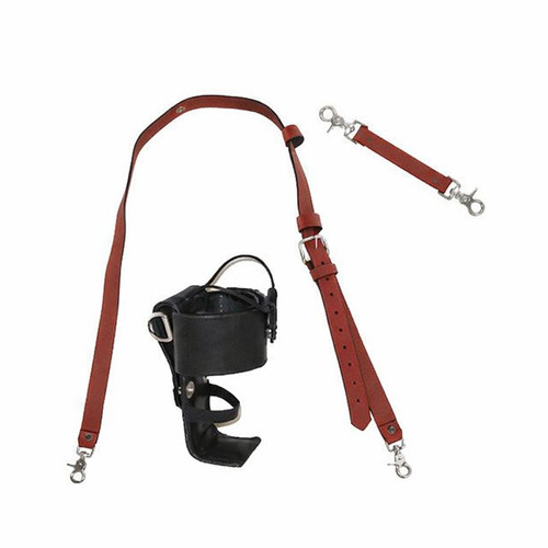 Boston Leather Red Leather Radio Strap, Holder and Anti-Sway Strap