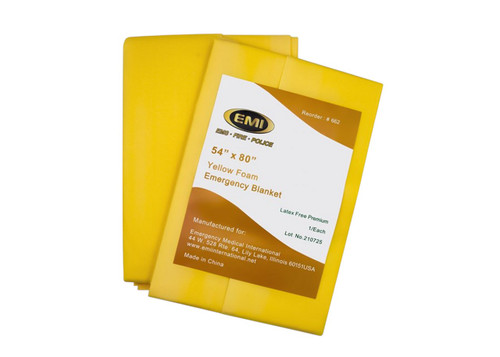 EMI Yellow Foam Emergency Disposable Blanket