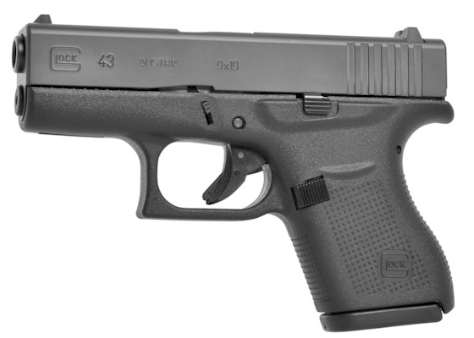 GLOCK 43, 9mm, (2) 6 rd Mags, Ameriglo, Blue Label