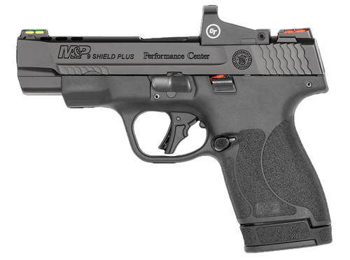 Smith & Wesson Performance Center® M&P 9 Shield Plus, 9mm, (1) 10rd and (1) 13rd mag, Crimson Trace Ported