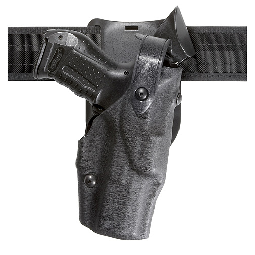 Safariland Model 6365 Level II Holster, 1.50 Belt Drop, Duty Plain Black Right Hand, Hood Guard Fits - SIG: P220R, P226R 4.41" BBL