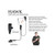 Hawk Lapel Mic w/ PTT Button Clear Coiled Cable Transducer
